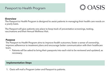 Passport to Health Program